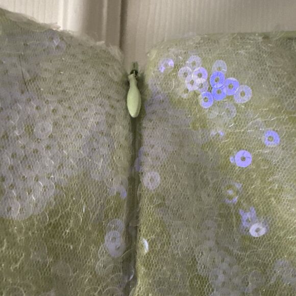 Disney Princess Tiana Girls Dress Sz 9/10 Green Tiered Sequins Fairycore Tulle - Picture 8 of 14